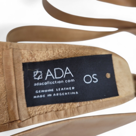 ADA Collection Leather Wrap Obi Belt Tan 96" Long - Picture 8 of 8
